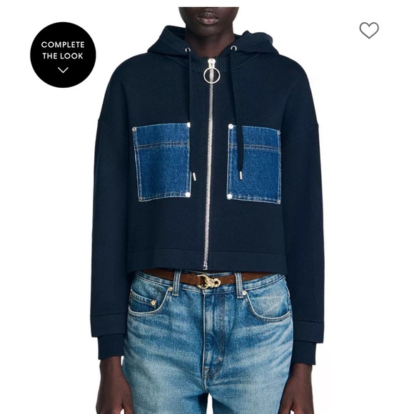 Sandro Jackets & Blazers - Sandro Mixed Media Hoodie Jacket NWT
